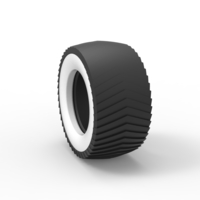 Pulling tractor Whitewall rear tire 1 Scale 1:25 - Thumbnail 8