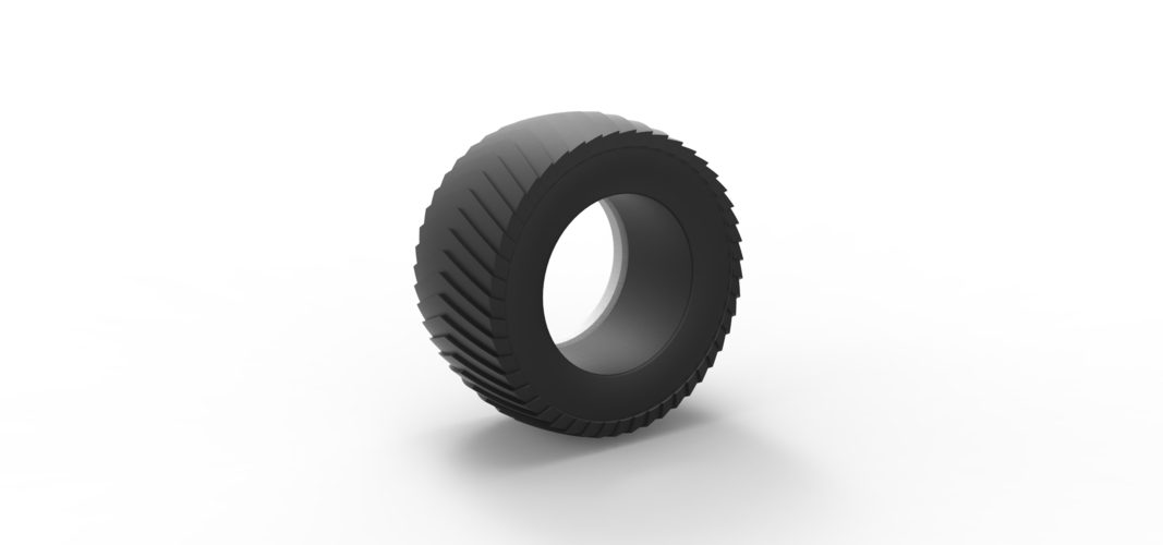 Pulling tractor Whitewall rear tire 1 Scale 1:25 3D Print 507712