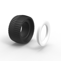 Pulling tractor Whitewall rear tire 1 Scale 1:25 - Thumbnail 10