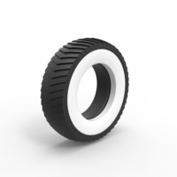 Pulling tractor Whitewall rear tire 2 Scale 1:25 - Thumbnail 2