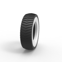 Pulling tractor Whitewall rear tire 2 Scale 1:25 - Thumbnail 3