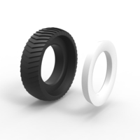 Pulling tractor Whitewall rear tire 2 Scale 1:25 - Thumbnail 10