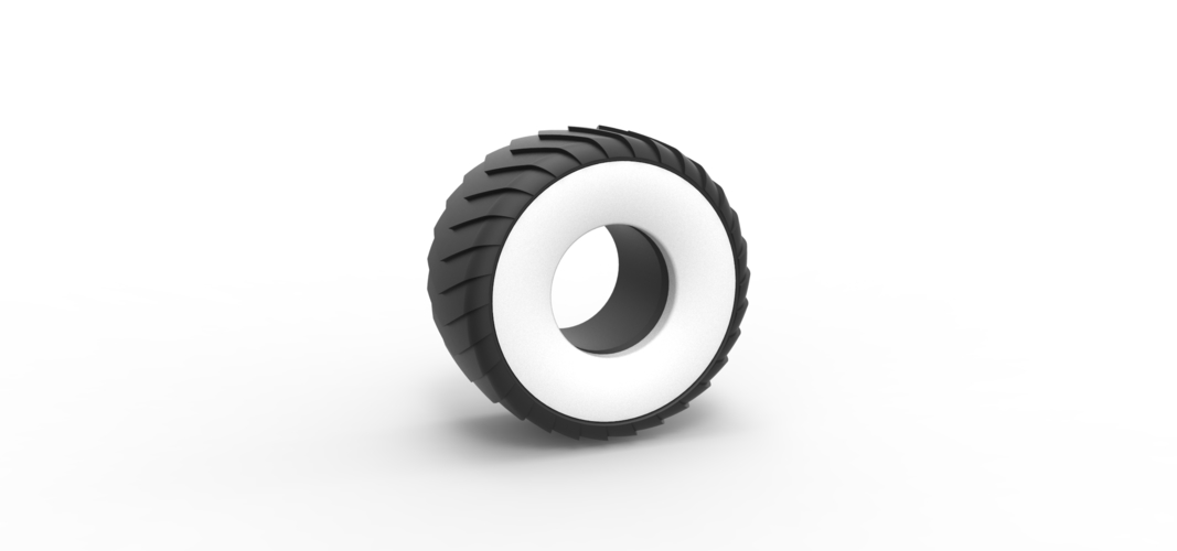 Pulling truck Whitewall tire 1 Scale 1:25 3D Print 507771