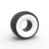 Small Pulling truck Whitewall tire 1 Scale 1:25 3D Printing 507771