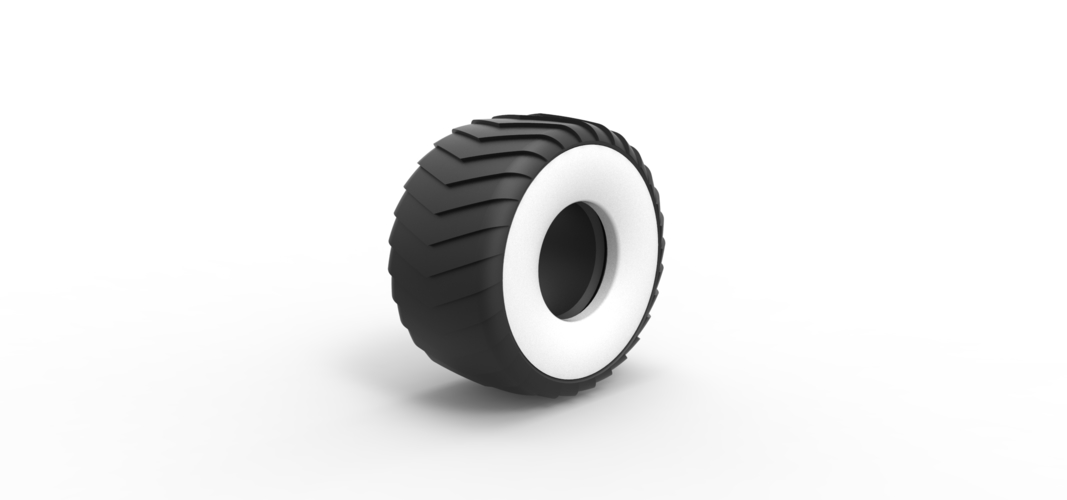 Pulling truck Whitewall tire 1 Scale 1:25 3D Print 507772