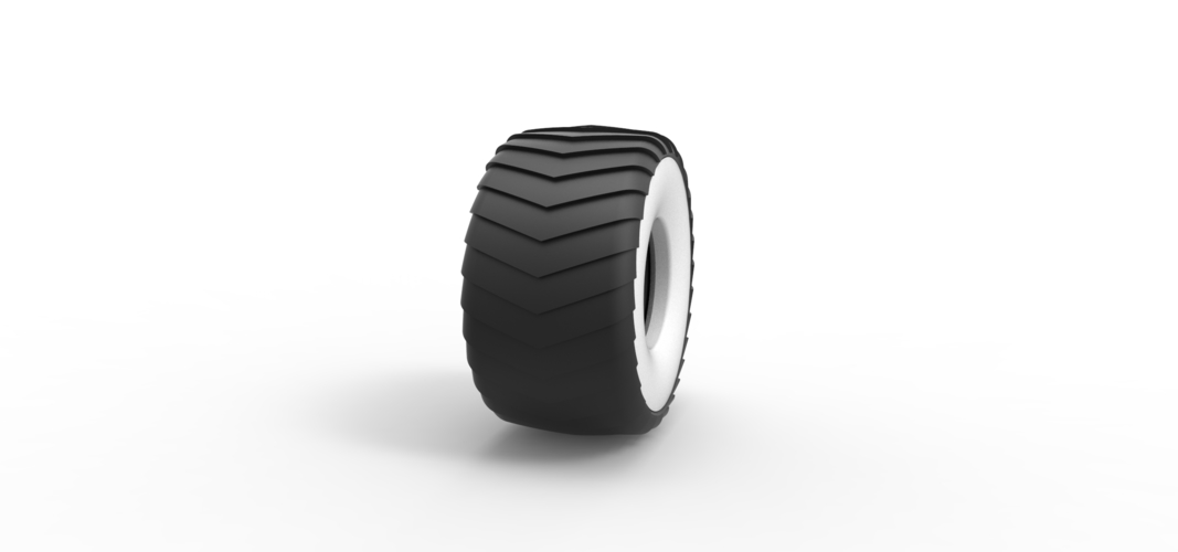 Pulling truck Whitewall tire 1 Scale 1:25 3D Print 507773