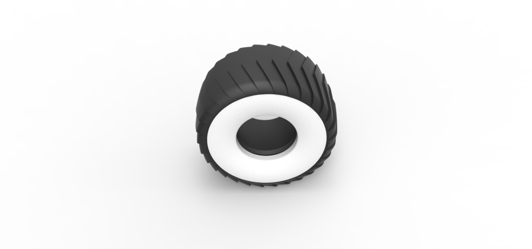 Pulling truck Whitewall tire 1 Scale 1:25 3D Print 507776