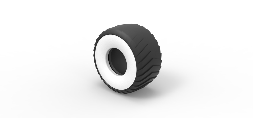 Pulling truck Whitewall tire 1 Scale 1:25 3D Print 507777