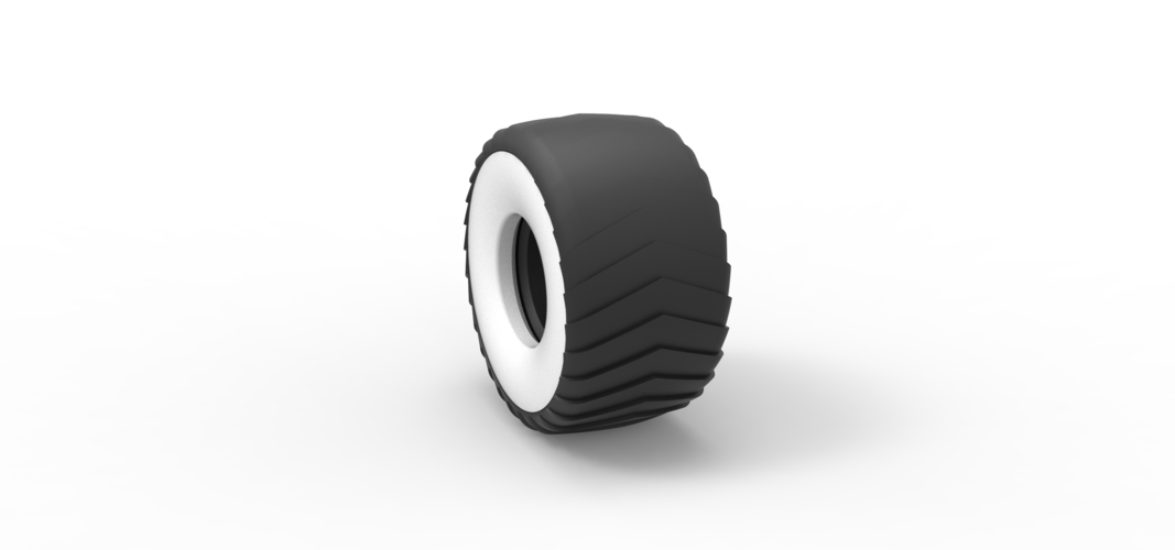 Pulling truck Whitewall tire 1 Scale 1:25 3D Print 507778