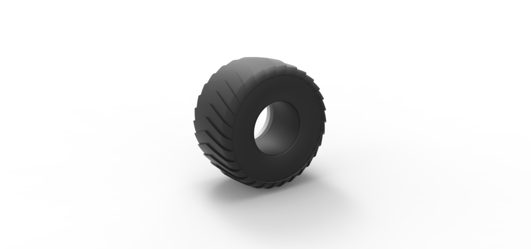 Pulling truck Whitewall tire 1 Scale 1:25 3D Print 507779