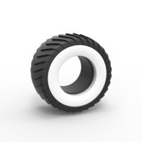 Pulling truck Whitewall tire 2 Scale 1:25 - Thumbnail 1