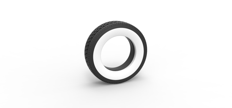 Semi Whitewall tire Scale 1:25