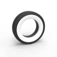 Semi Whitewall tire Scale 1:25 - Thumbnail 1