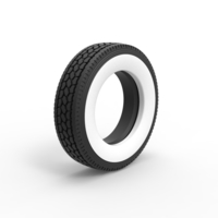 Semi Whitewall tire Scale 1:25 - Thumbnail 2