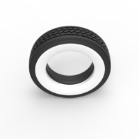 Semi Whitewall tire Scale 1:25 - Thumbnail 6