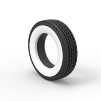 Semi Whitewall tire Scale 1:25 - Thumbnail 7