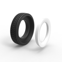 Semi Whitewall tire Scale 1:25 - Thumbnail 9