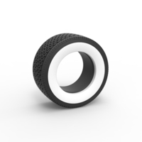 Super single semi Whitewall tire Scale 1:25 - Thumbnail 1