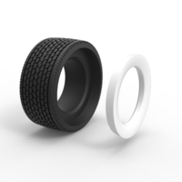 Super single semi Whitewall tire Scale 1:25 - Thumbnail 9