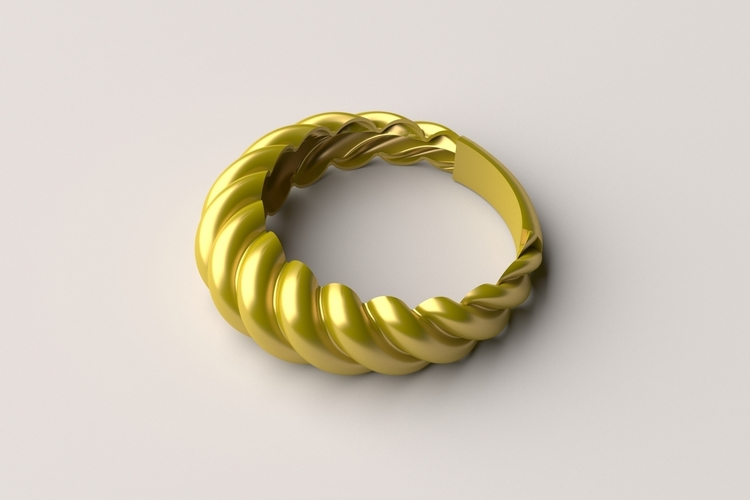 Twisted Ring R 02 3D Print 507875