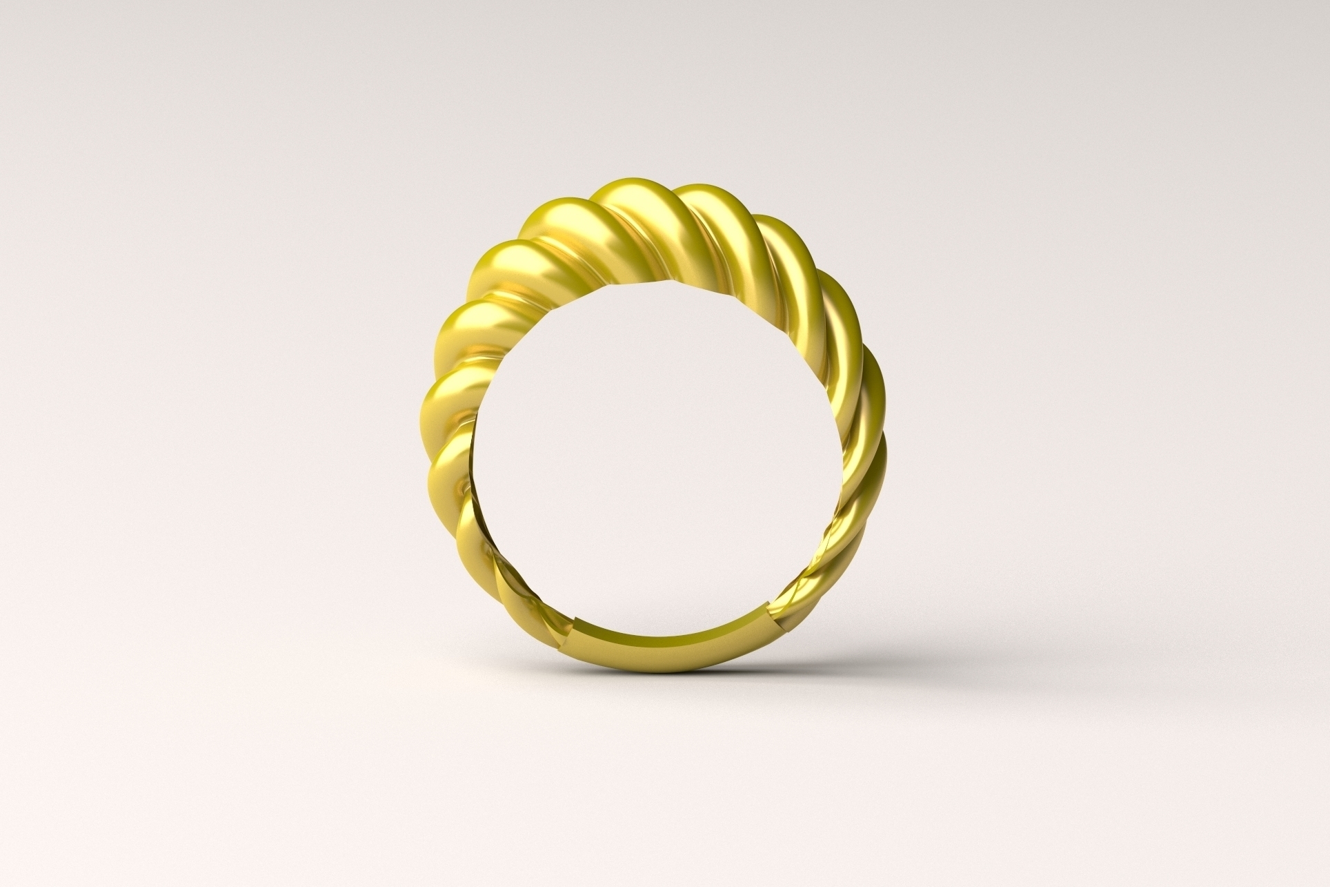 Simple Plain Gold Band Ring for Women 3D Model Jewelry CAD