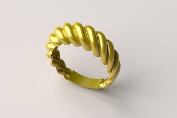 Twisted Ring R 02 3D Print 507877