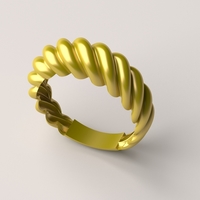 Small Twisted Ring R 02 3D Printing 507877