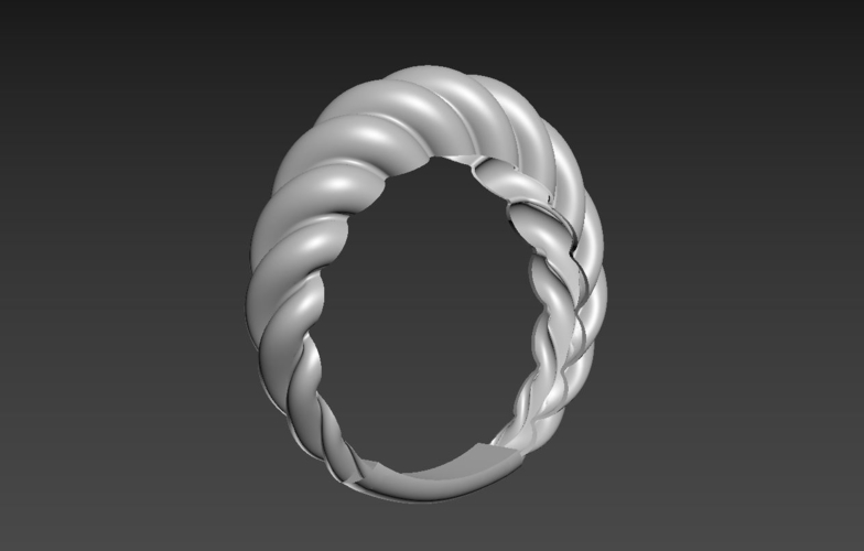 Twisted Ring R 02 3D Print 507879