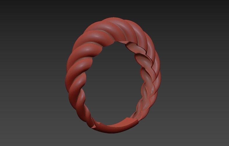 Twisted Ring R 02 3D Print 507880