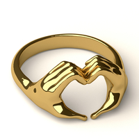 Heart Shape Hand Ring R 101 - Thumbnail 1