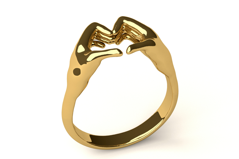 Heart Shape Hand Ring R 101