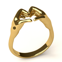 Small Heart Shape Hand Ring R 101 3D Printing 507882