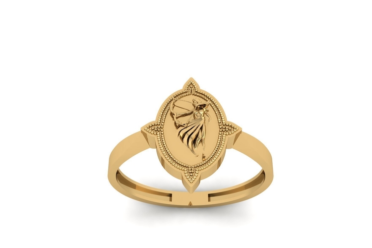 Woman Archer Ring R 201 3D Print 507945