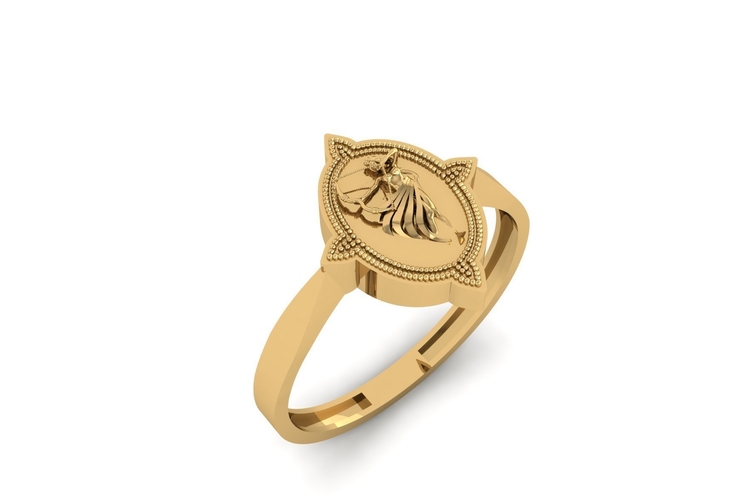 Woman Archer Ring R 201 3D Print 507946