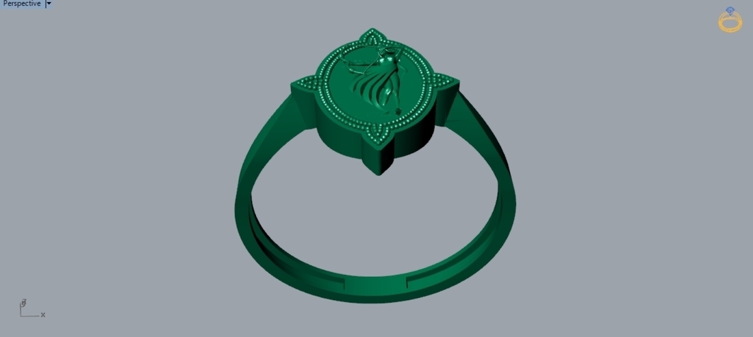 Woman Archer Ring R 201 3D Print 507950