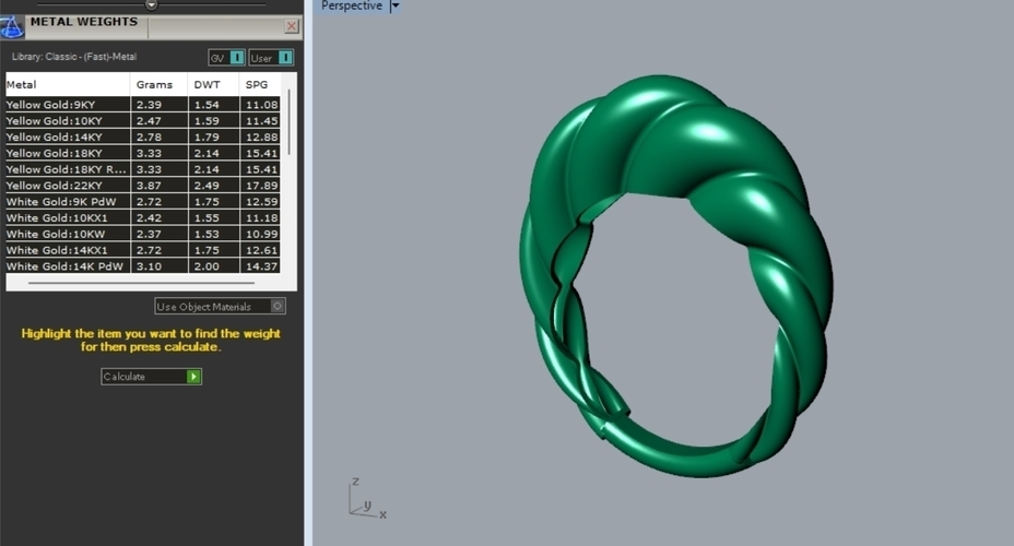 twisted Ring R 198 3D Print 507981