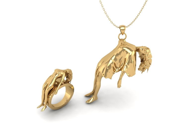 Freedom Ring and Pendant Set S 20 3D Print 508006