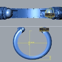 Halcyon Lion Head Torque Bangles Bracelet B 13 - Thumbnail 7