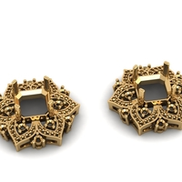Emerald and Diamond Stud Earring E 20 - Thumbnail 4