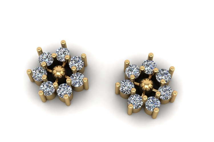 Flower Diamond Earring E 19 3D Print 508071