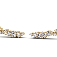 Pear and Emerald Cut Diamond Earring E 18 - Thumbnail 2