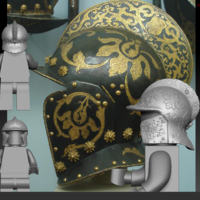 Small Burgonet Knight Helmet 3D Printing 508095