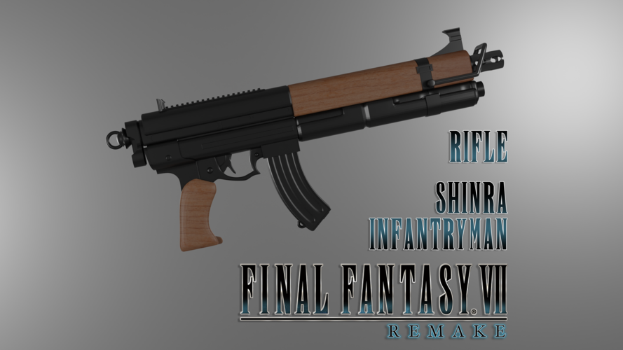 3D Printed Final Fantasy VII Shinra Infantryman Rifle by