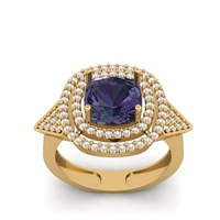 Cushion Diamond Ring R 193 - Thumbnail 2