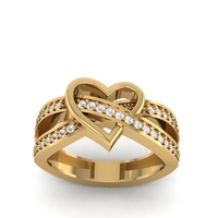 Heart Diamond Ring R 192 - Thumbnail 2