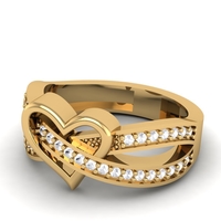 Heart Diamond Ring R 192 - Thumbnail 3