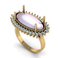 Small Pearl and Diamond Ring R 151 Free Model 3D Printing 508212