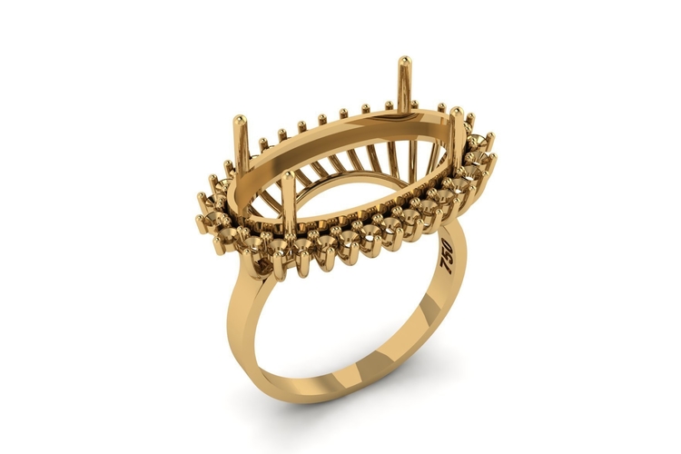 Pearl and Diamond Ring R 151 Free Model 3D Print 508214