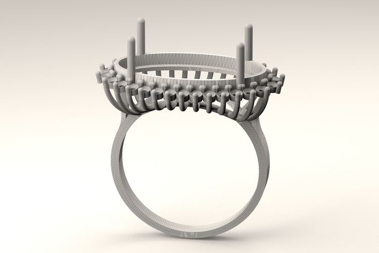 Pearl and Diamond Ring R 151 Free Model 3D Print 508215