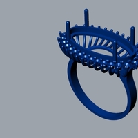 Pearl and Diamond Ring R 151 Free Model - Thumbnail 6